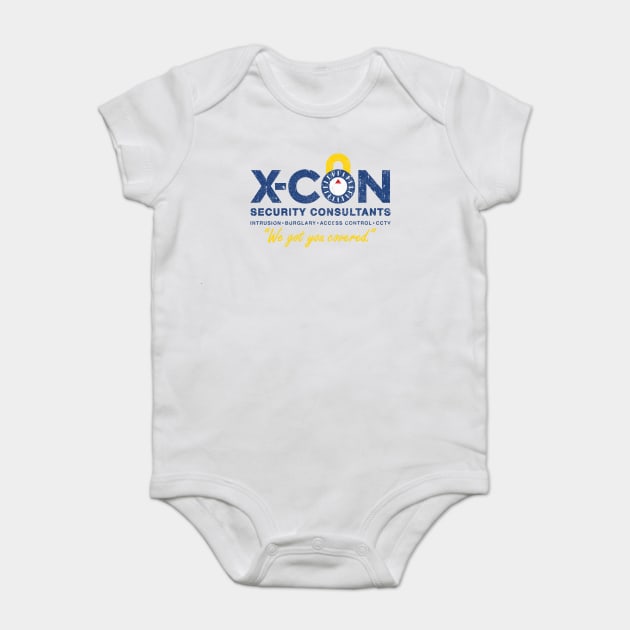 X-CON Security Consultants Baby Bodysuit by huckblade